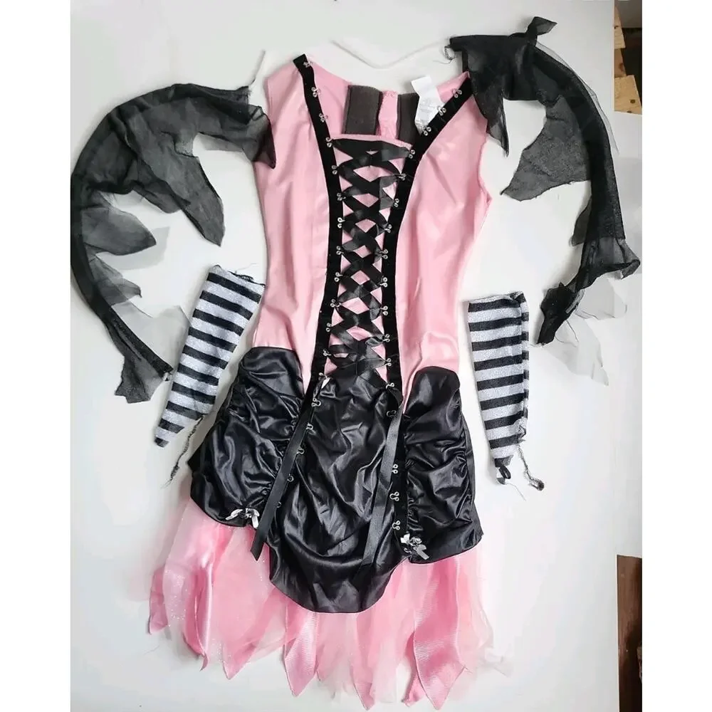 Disguise Costume Graveyard Fairy Pink/Black Youth 7-9 Gothic Halloween